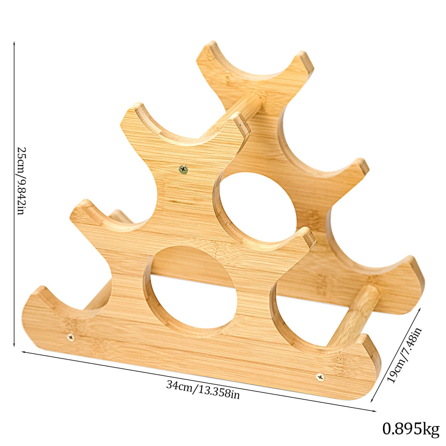 Casier à vin de comptoir GL-Bamboo (peut contenir 6 bouteilles) avec logo personnalisé