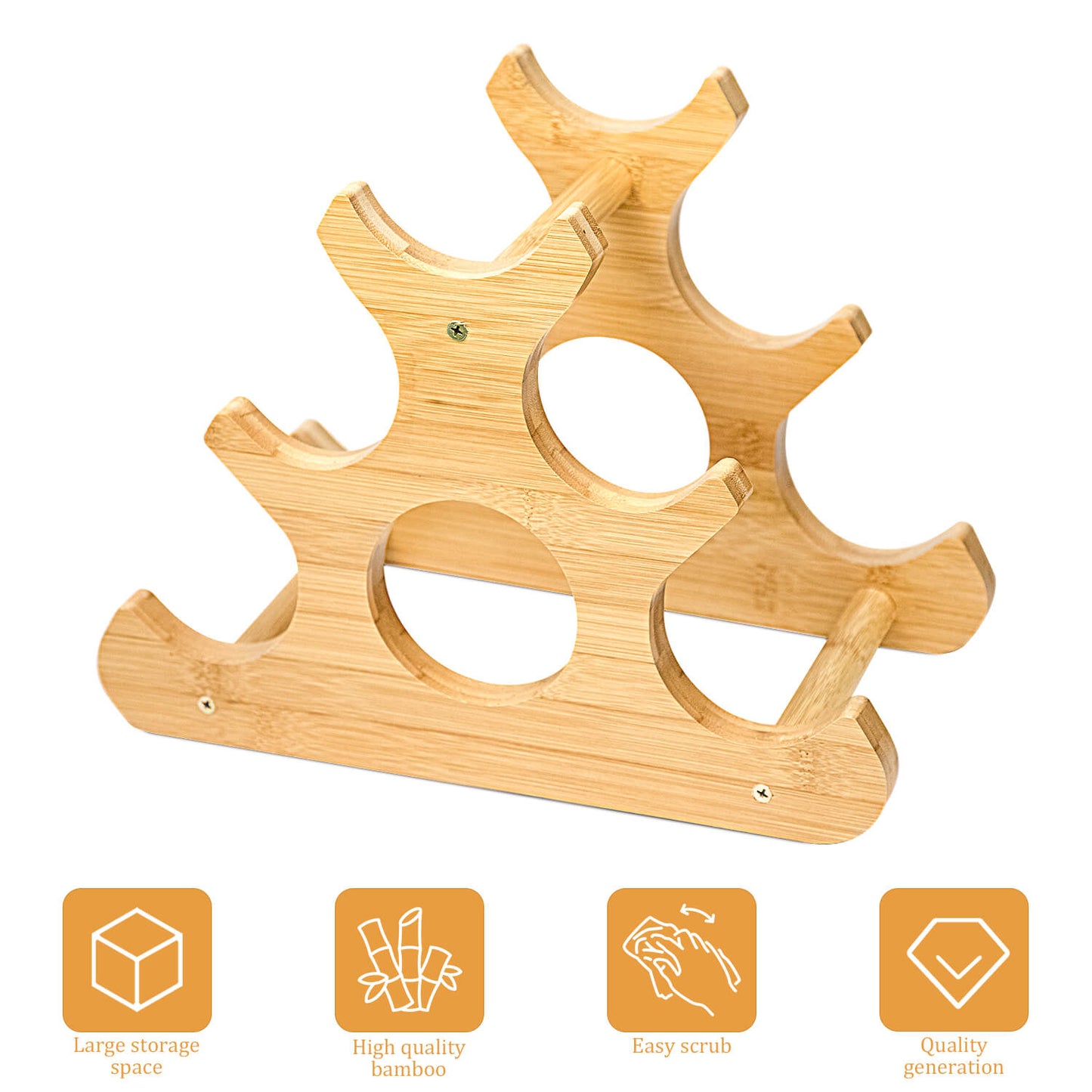 Casier à vin de comptoir GL-Bamboo (peut contenir 6 bouteilles) avec logo personnalisé
