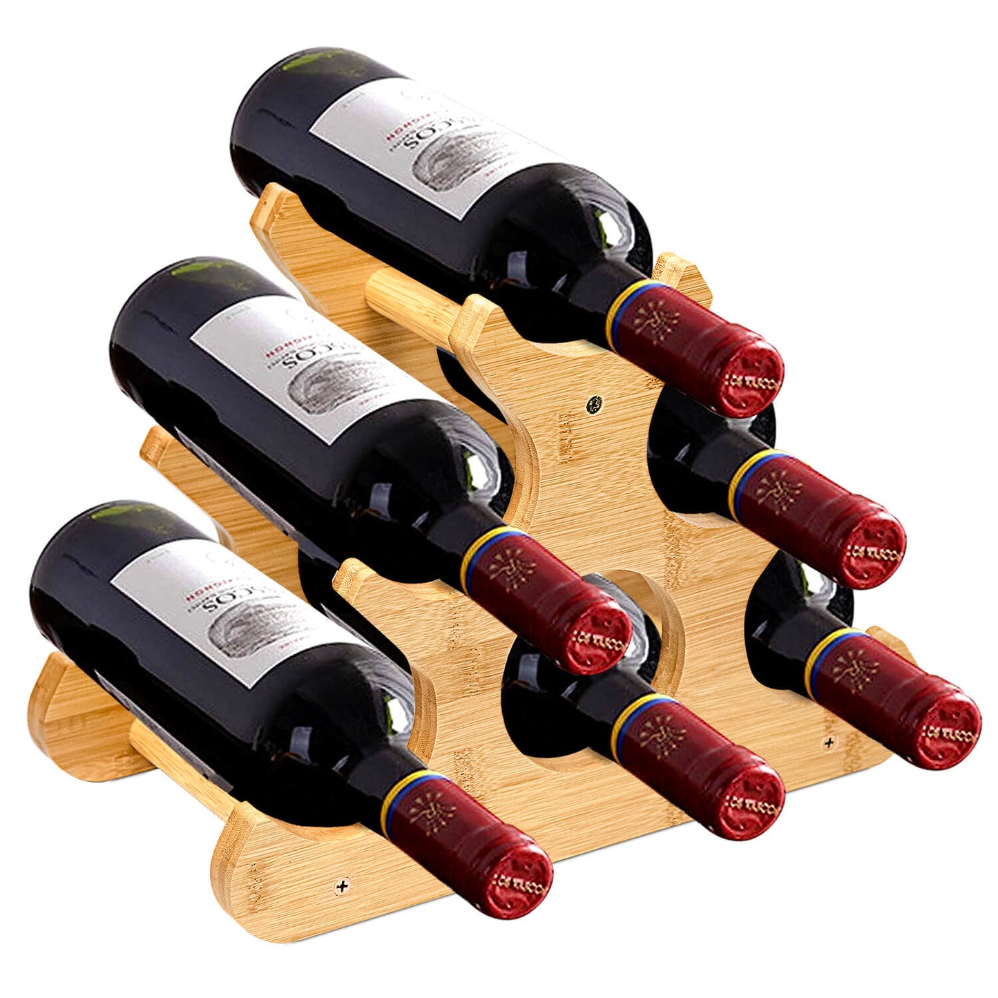 Casier à vin de comptoir GL-Bamboo (peut contenir 6 bouteilles) avec logo personnalisé
