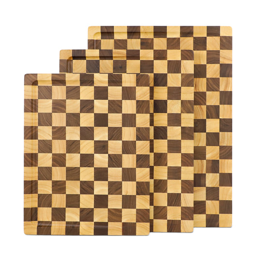 Walnut Cutting Board 3-piece Set - Small Grid