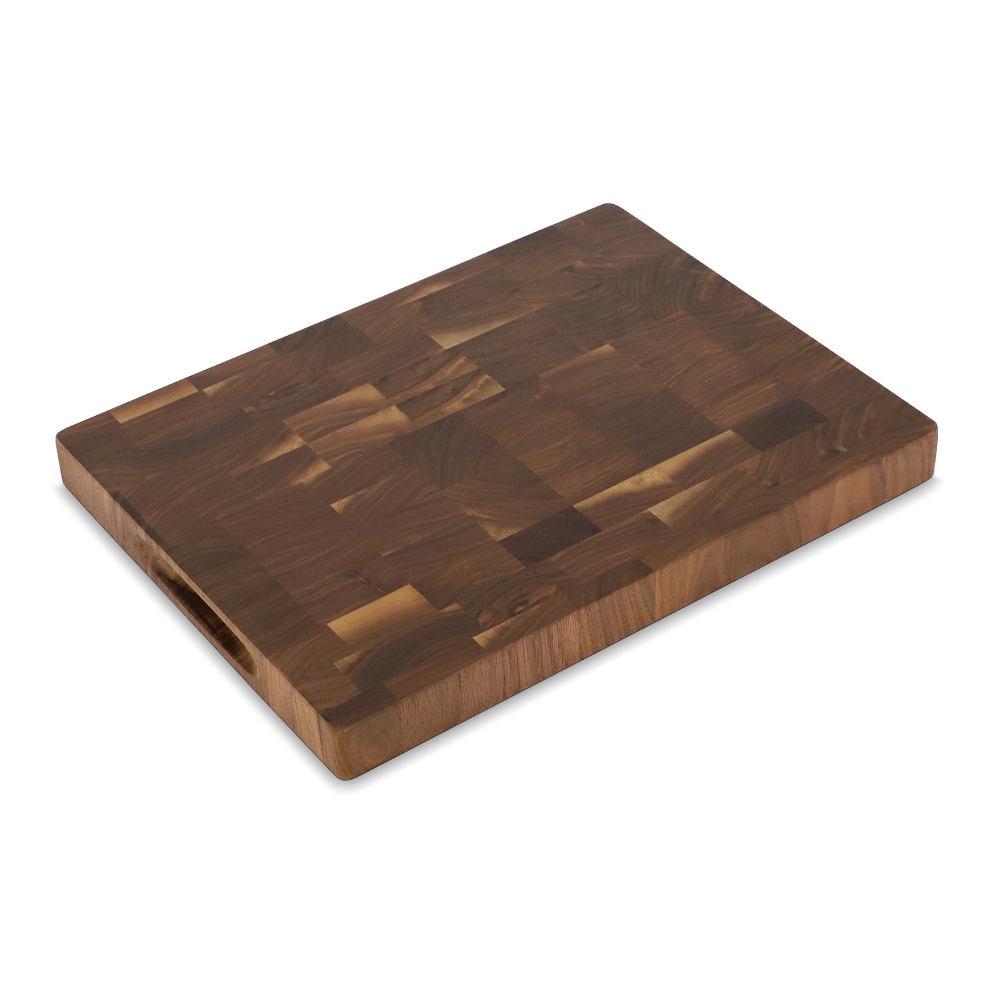 Walnut End Grain Cutting Board with Easy-Grip Grooves