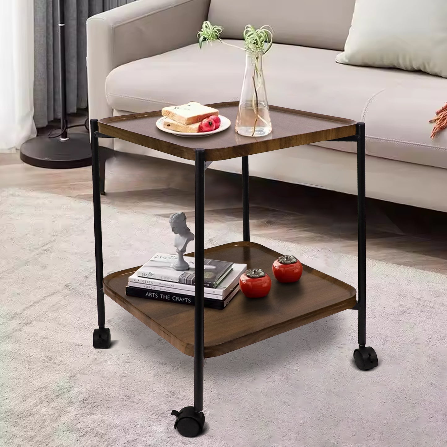 Two-Tier Acacia Wood Side Table