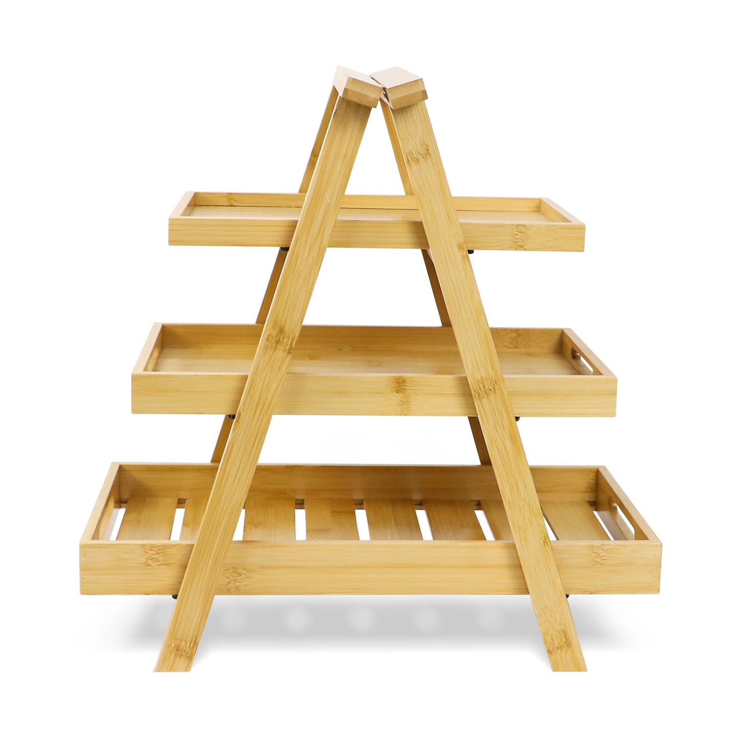 3-Tier Bamboo Display Rack – No Installation Required, Multi-Functional Storage Solution for Fruits, Baked Goods, and More