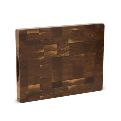 GL--Walnut end grain cutting board with grip grooves, custom size, custom logo, brand