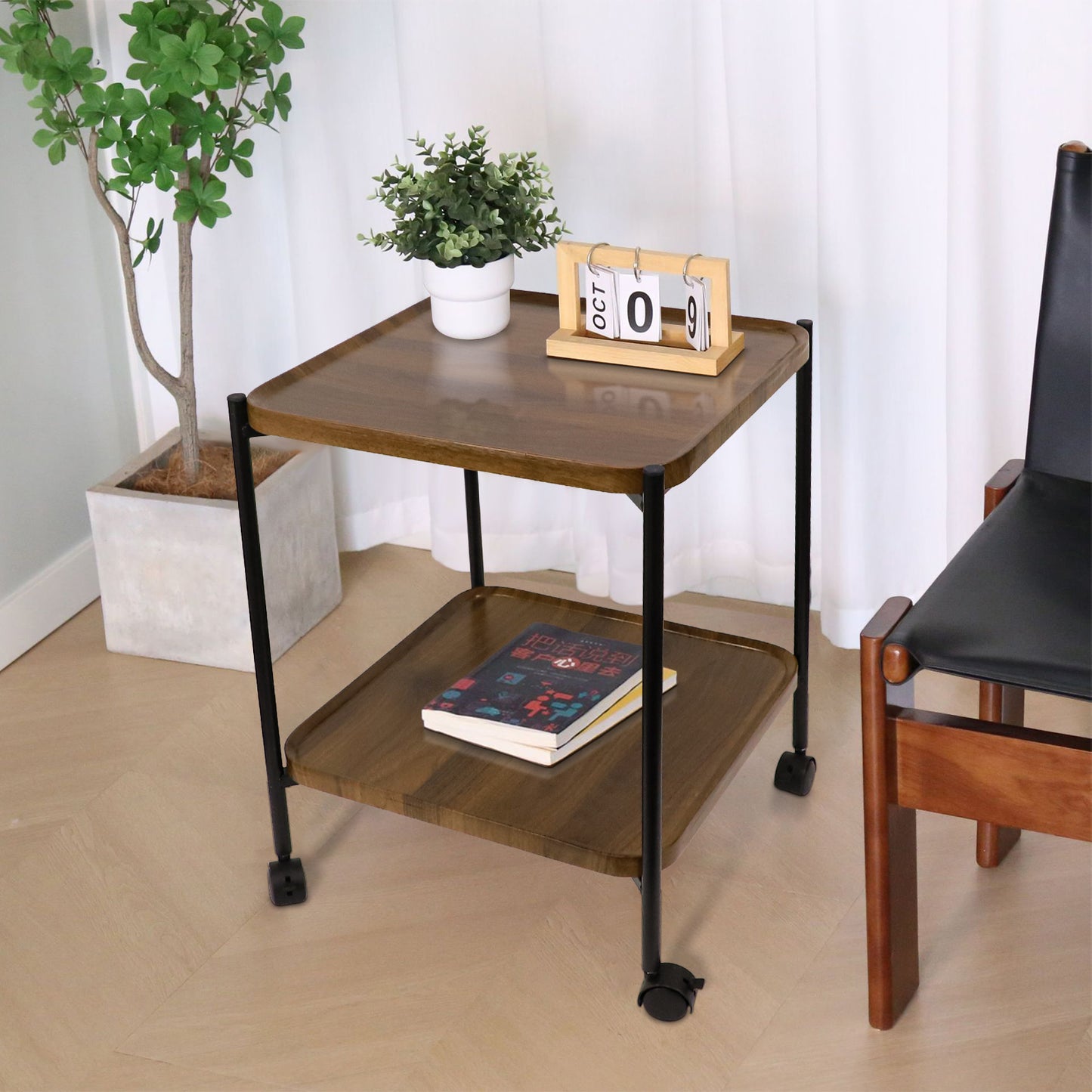 Two-Tier Acacia Wood Side Table