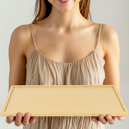 GL--Bamboo rectangular tray, custom size, custom logo, coffee shop or restaurant tray