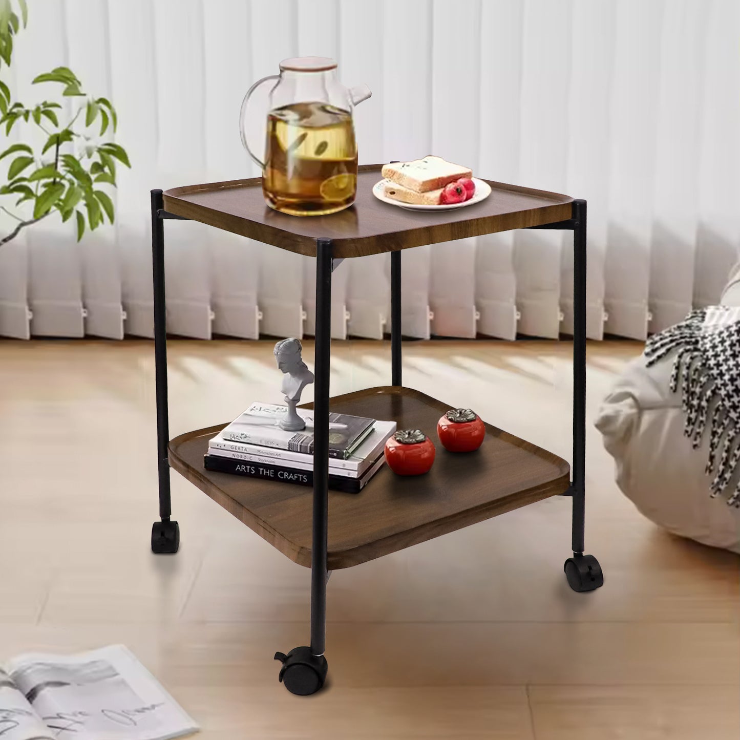 Two-Tier Acacia Wood Side Table