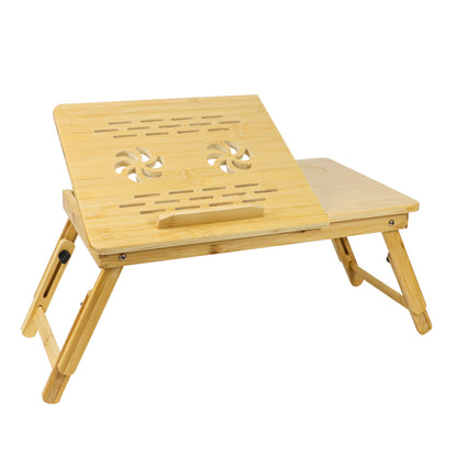 GL -- Foldable bamboo laptop table, adjustable angle, custom size, custom logo