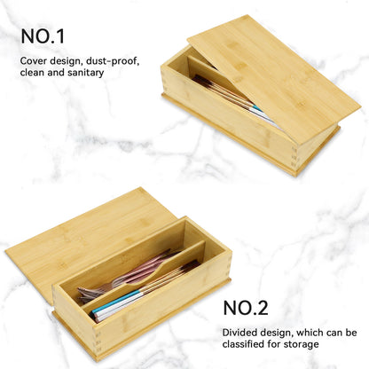 GL--Bamboo cutlery box, can hold knives and forks, chopsticks, customized logo, size