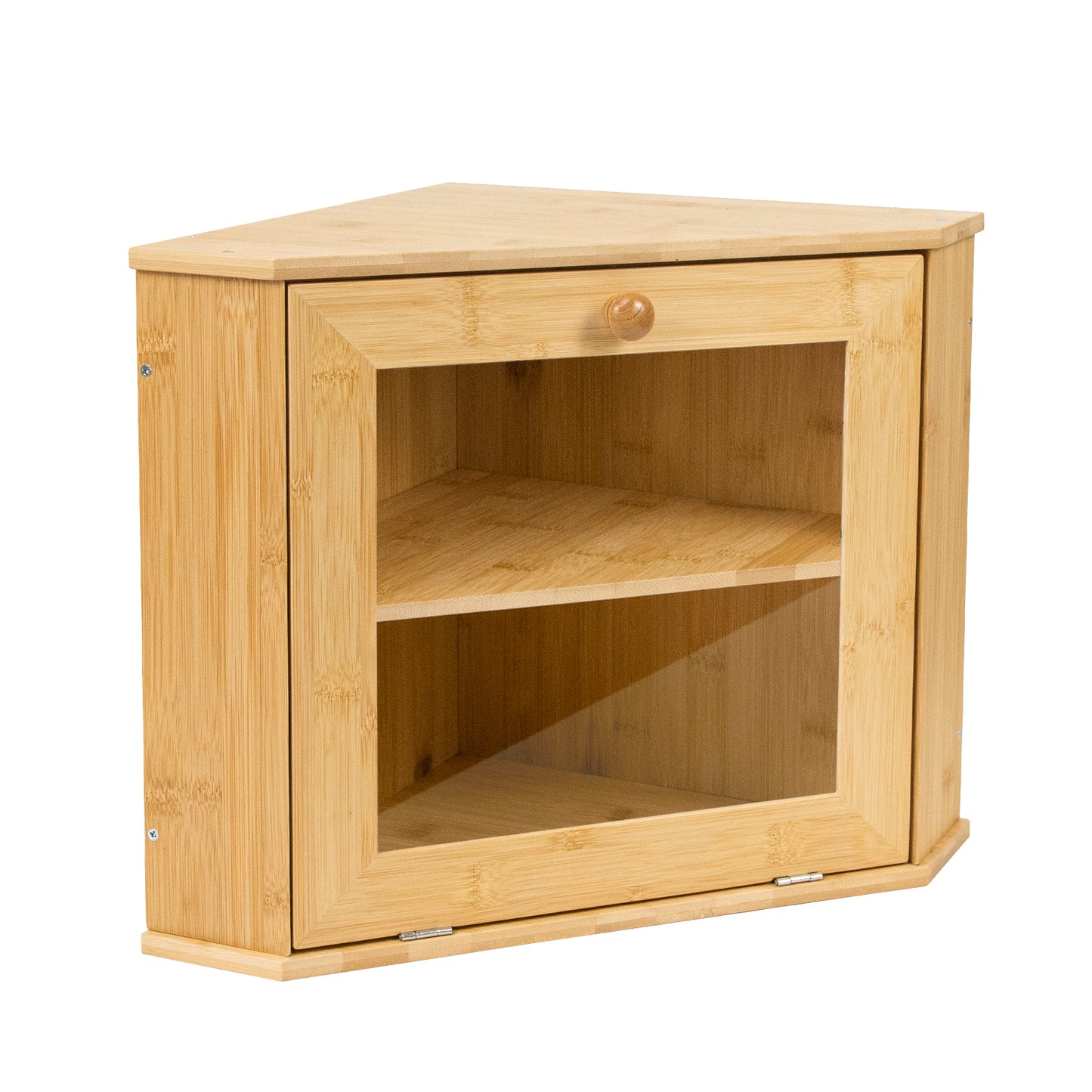 Bamboo Corner Bread Storage Box with Magnetic Door