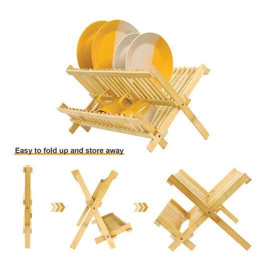 USA In-Stock:GL-Bamboo dish drainer - Free Shipping!