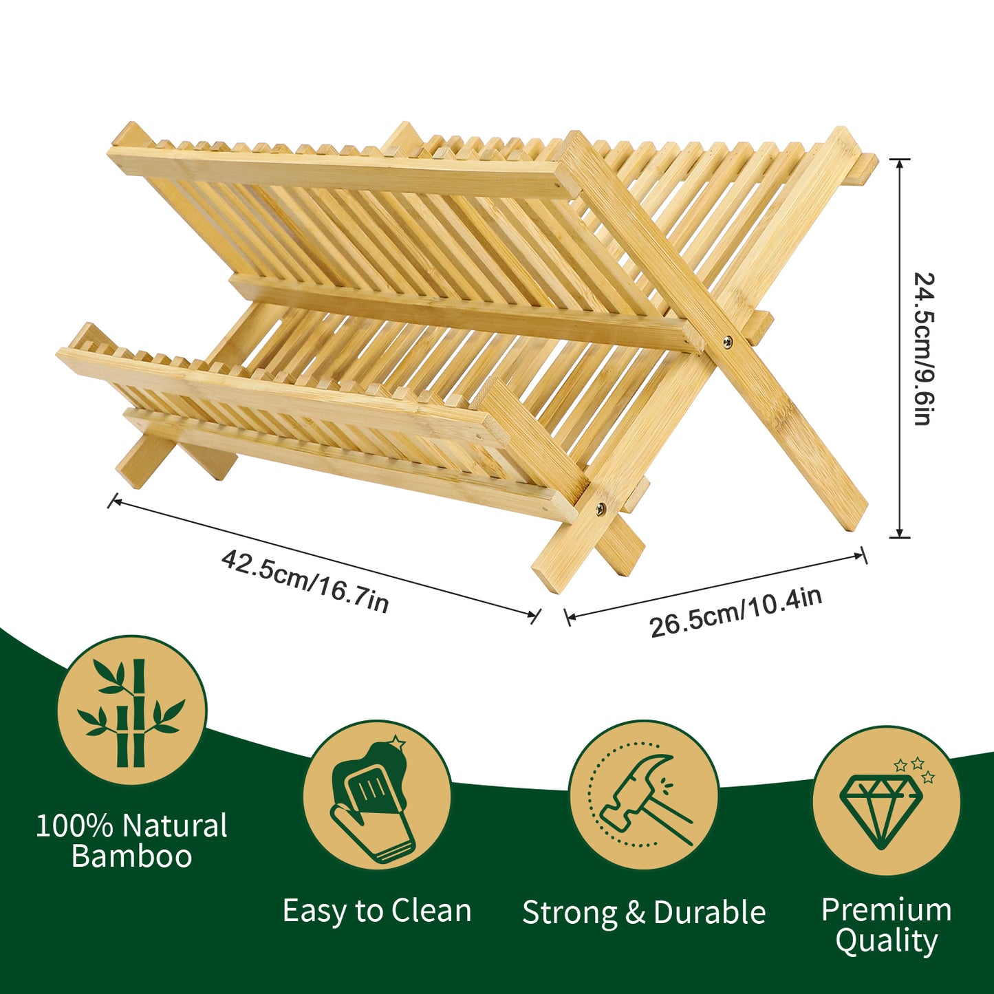 USA In-Stock:GL-Bamboo dish drainer - Free Shipping!