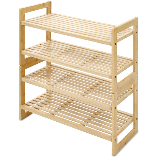 USA In-Stock:GL-Bamboo 4-Tier Shoe Rack - Free Shipping!