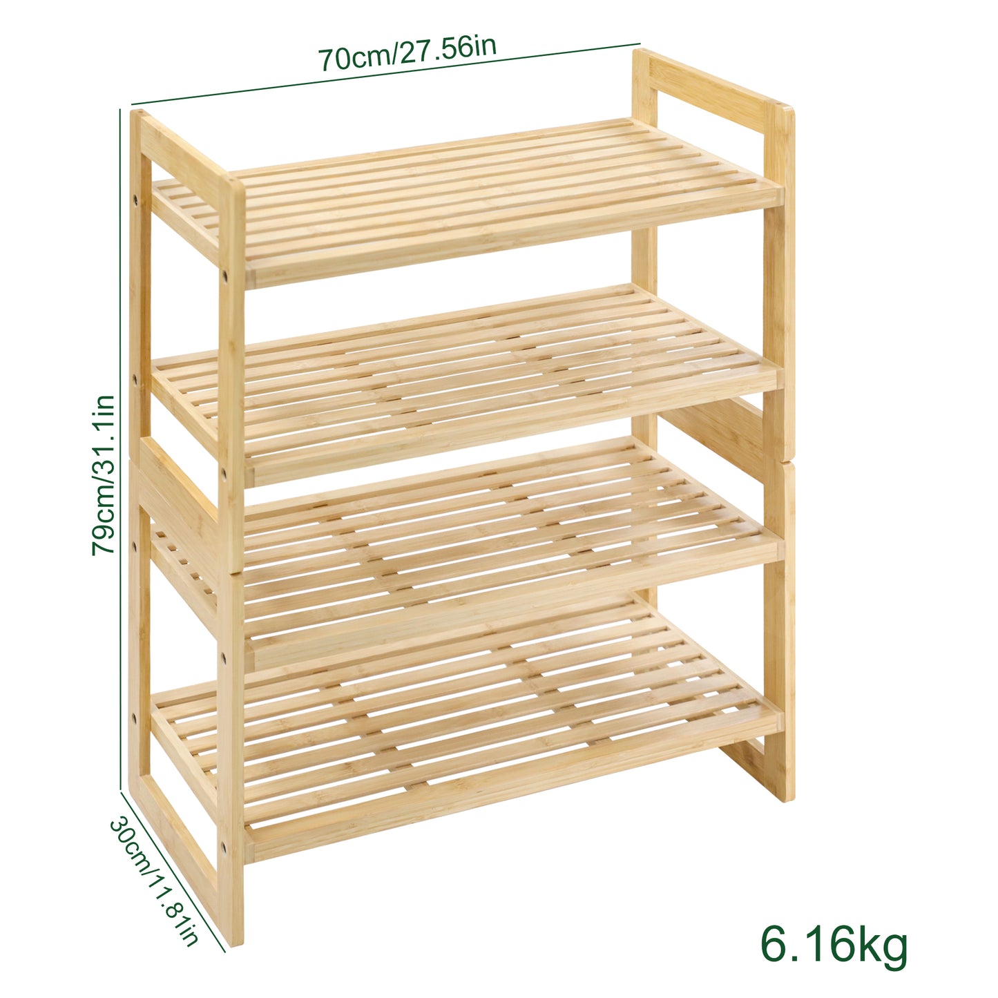 USA In-Stock:GL-Bamboo 4-Tier Shoe Rack - Free Shipping!