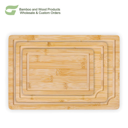 GL-- Bamboo Custom 3-piece Cutting Board Bamboo Wood Set Cutting Board Cutting Board with Juice Groove Function