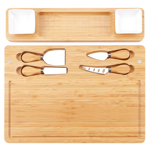 GL-Bamboo Cheese Board Set with Magnetic Tray