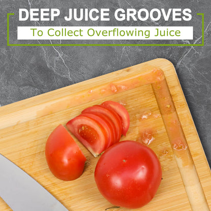 GL-Bamboo Cutting Board with Deep Juice Groove