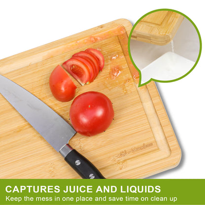 GL-Bamboo Cutting Board with Deep Juice Groove