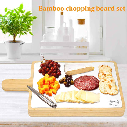 GL-Bamboo Cutting Board Set with Handle and 7 Flexible Cutting Mats