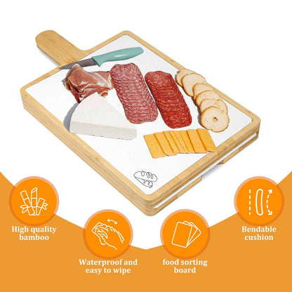 GL-Bamboo Cutting Board Set with Handle and 7 Flexible Cutting Mats