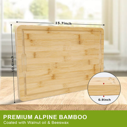 GL-Bamboo Cutting Board with Juice Groove