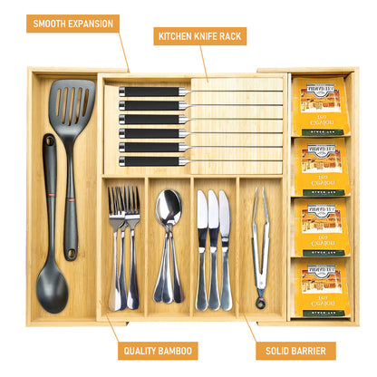 GL-Bamboo Expandable Drawer Organizer