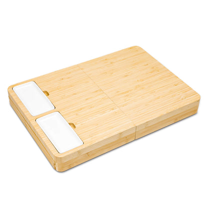 GL-Bamboo Slate Cheese Board Set, Including Fruit Tray