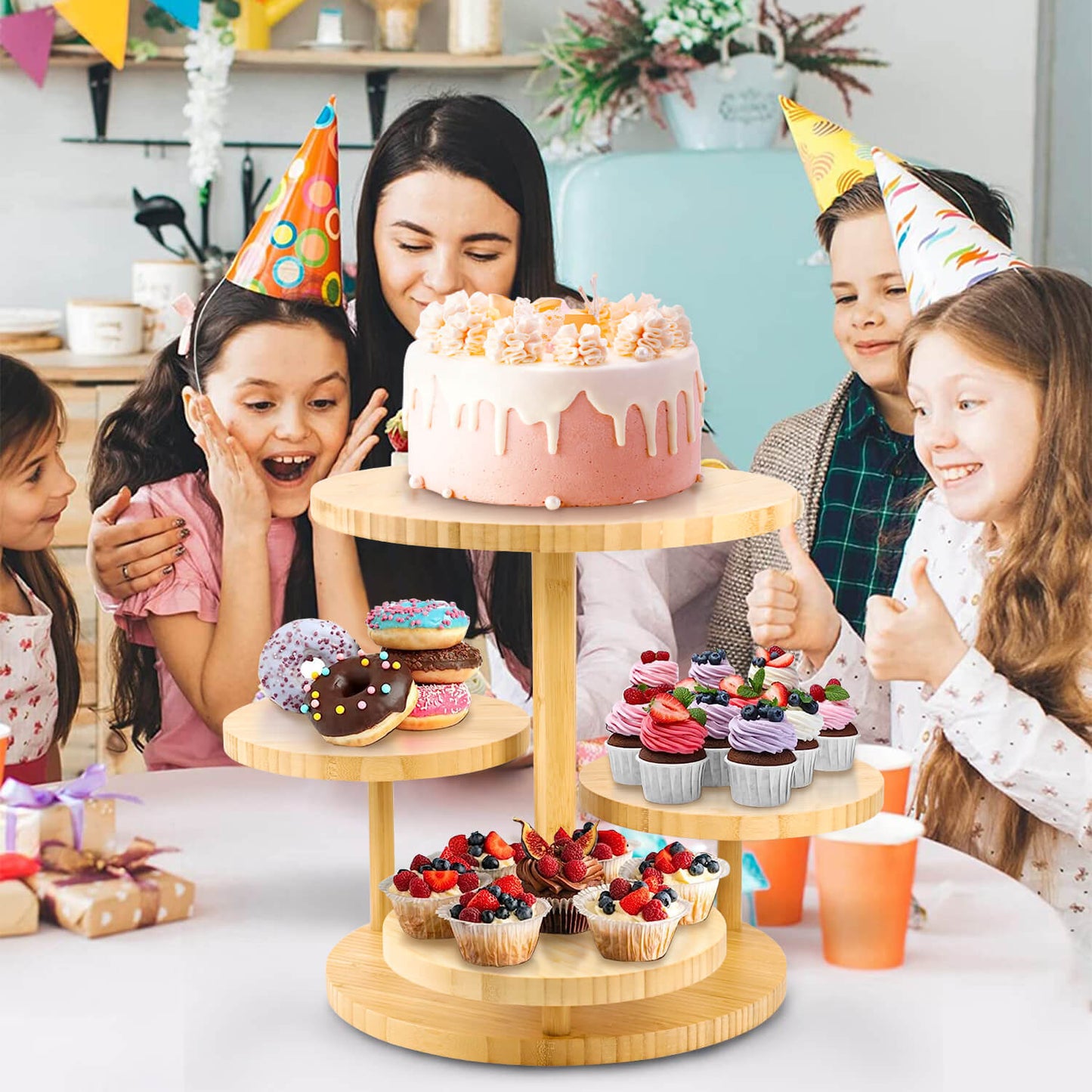GL-Bamboo Tiered Cake Stand