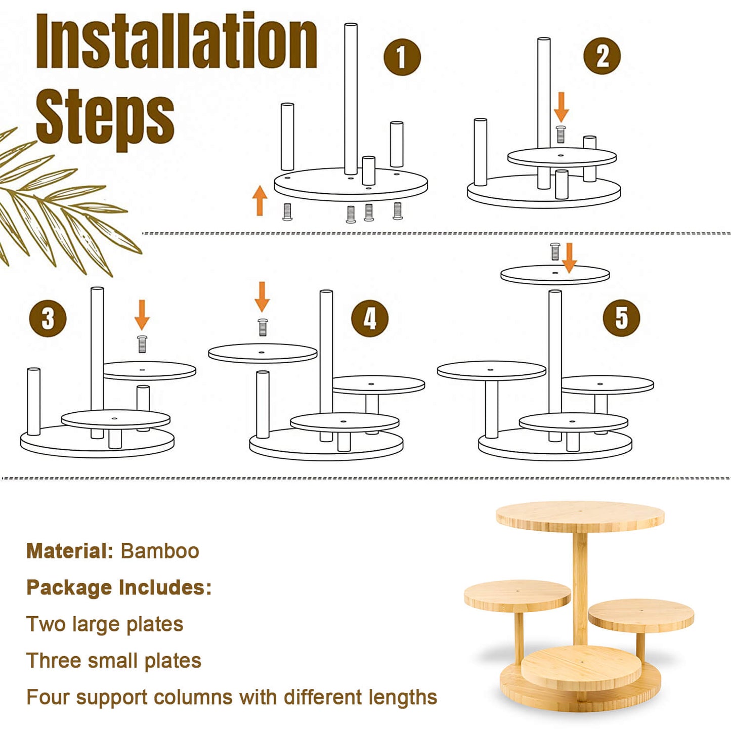 GL-Bamboo Tiered Cake Stand