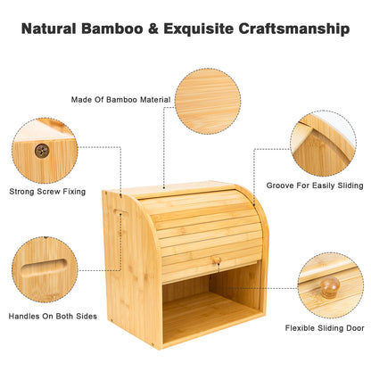 GL--Bamboo bread box, custom logo, custom size