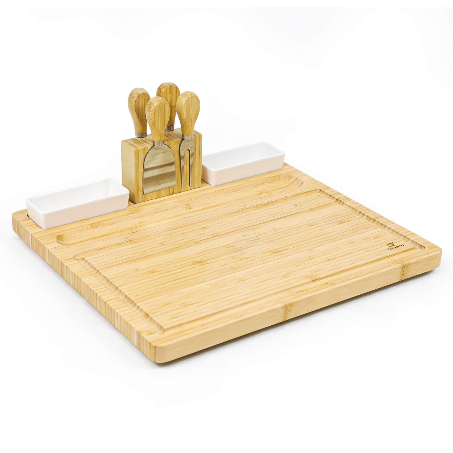 GL-Bamboo Cheese Board Set with Magnetic Knife Holder