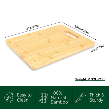 GL-Bamboo Cutting Board with Juice Groove and Handle