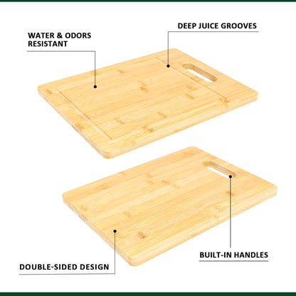 GL-Bamboo Cutting Board with Juice Groove and Handle