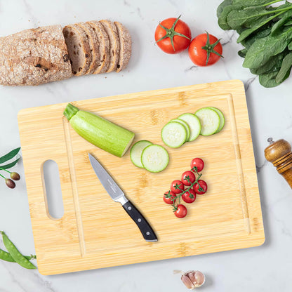 GL-Bamboo Cutting Board with Juice Groove and Handle