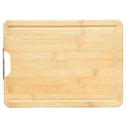 GL-Bamboo Cutting Board with Juice Groove and Metal Handle