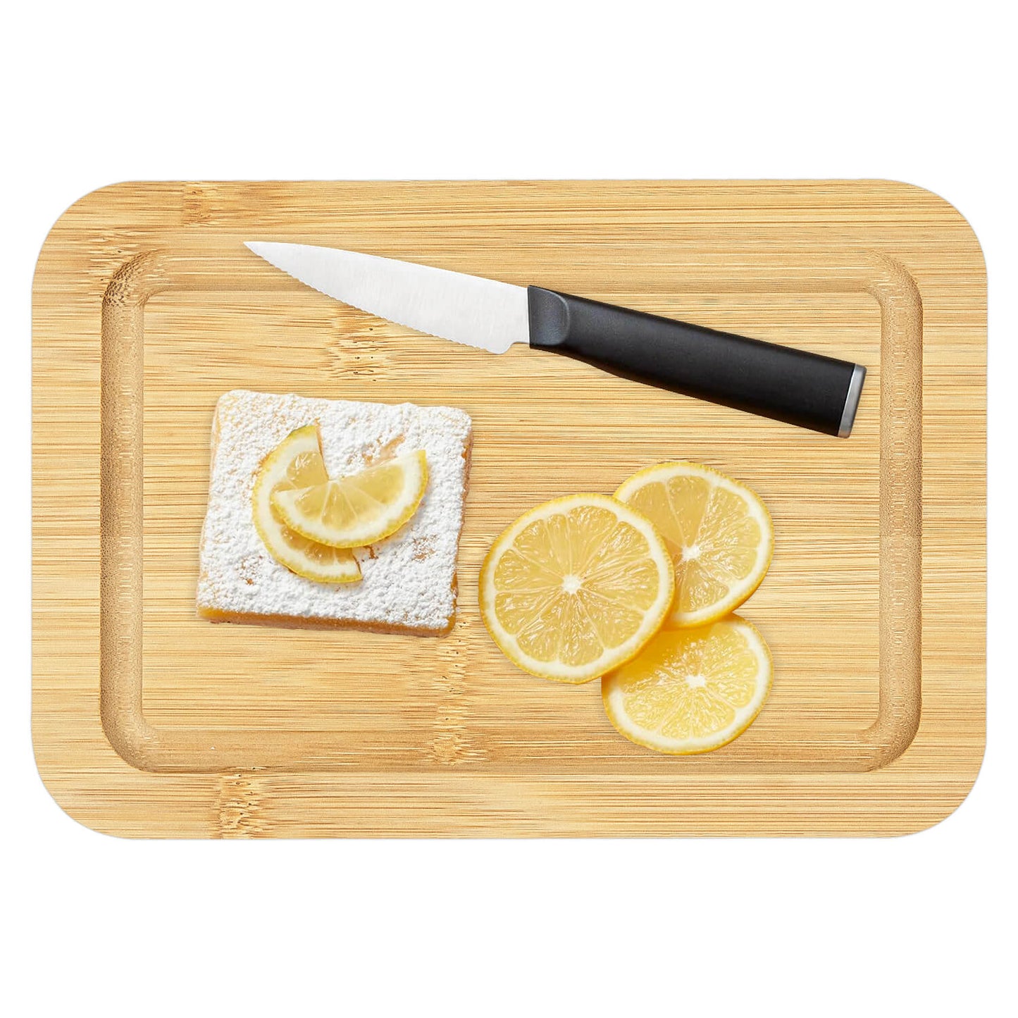 GL-Bamboo Small Cutting Board with Juice Groove and Finger-Grip Handles