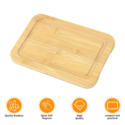 GL - Small bamboo cutting board with juice groove and handle, custom size, logo