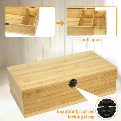 GL-Bamboo Tea Bag Storage Box with Side Pull Drawer