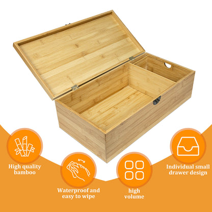 GL-Bamboo Tea Bag Storage Box with Side Pull Drawer