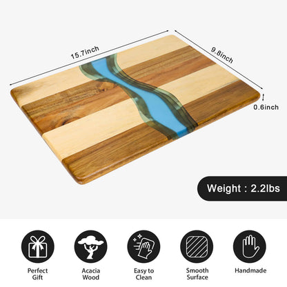 GL-Bamboo Large Acacia and Resin Cutting Board for Charcuterie Board