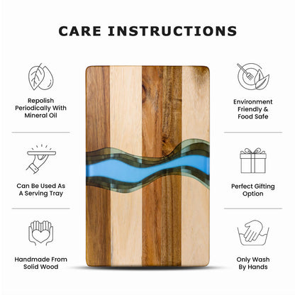 GL-Bamboo Large Acacia and Resin Cutting Board for Charcuterie Board