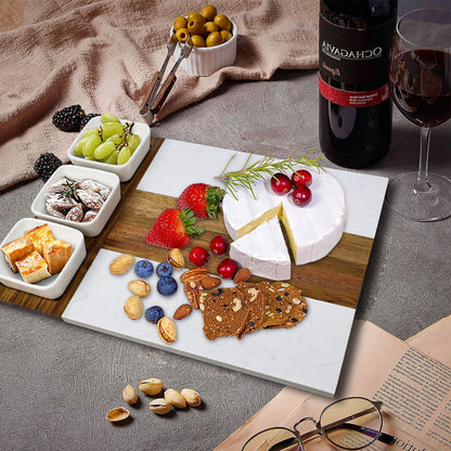 GL-Bamboo Marble and Wood Cheese Board Set