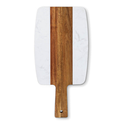 GL-Bamboo Marble and Wood Cutting Board with Handle for Charcuterie Board