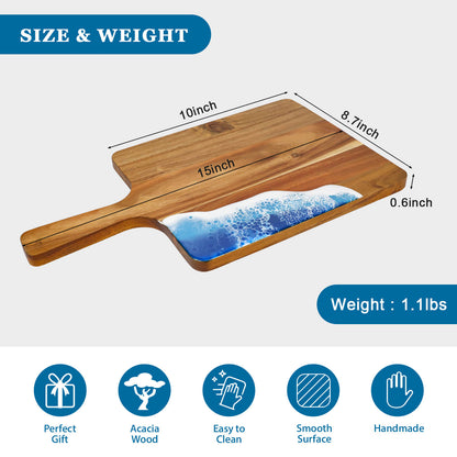 GL-Bamboo Acacia Resin Cutting Board Chopping Blocks with Handle for Charcuterie Board