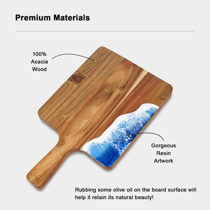 GL-Bamboo Acacia Resin Cutting Board Chopping Blocks with Handle for Charcuterie Board