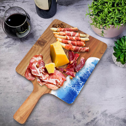 GL-Bamboo Acacia Resin Cutting Board Chopping Blocks with Handle for Charcuterie Board